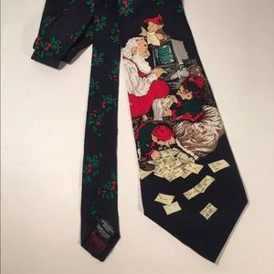 Vintage Santa Christmas Holiday men's SILK Tie